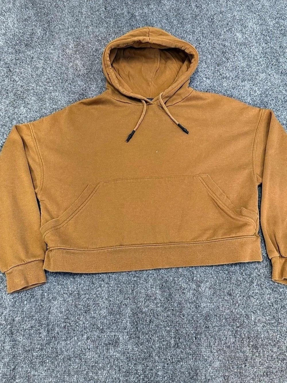Zara Cropped Hoodie in Brown Size Small